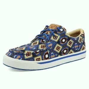NEW Twisted X Kicks Shoes Mens 9.5 Moc Toe Sneakers Blue Mlti Aztec Southwestern